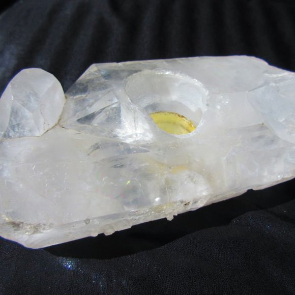 Quartz Crystal Natural Candle Holder Home Decor Accent - Picture 10 of 10